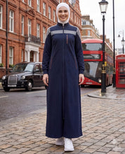 Navy Grey Sporty Contrast Jilbab
