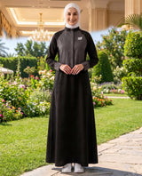 Black & Grey Contrast Jilbab
