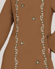 Ripe Olive Fine Embroidery Abaya