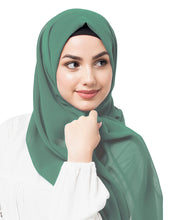 Deep Dass Green Poly Georgette Scarf