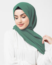 Deep Dass Green Poly Georgette Scarf