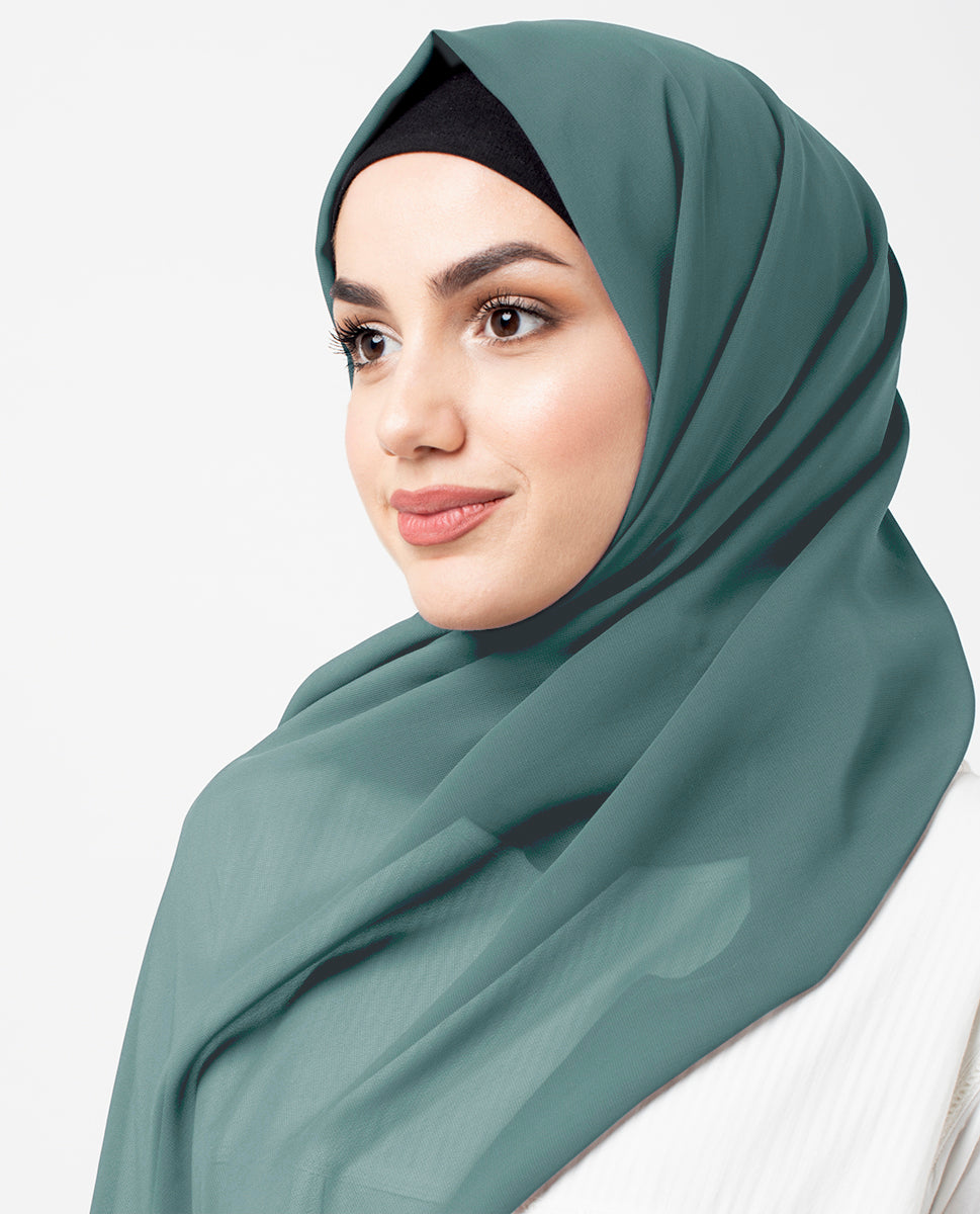 Alpine Green Poly Georgette Scarf