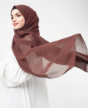 Cognac Poly Georgette Scarf