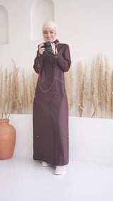 Ripe Plum Full Front Open Jilbab