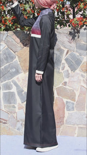 Chic Contrast Midnight Black Jilbab