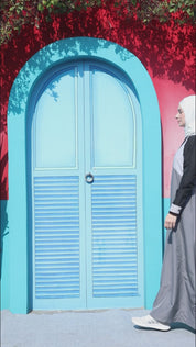 Shadow & Mist Color Block Jilbab