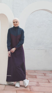 Mystic Plum High Neck Collared Winter Jilbab