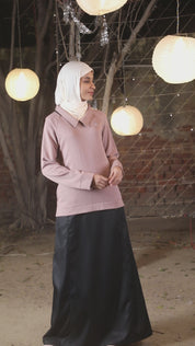 Softglow - Black & Peach Winter Jilbab
