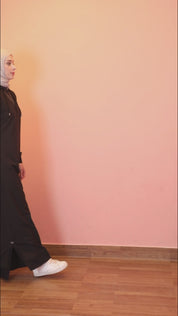 Midnight Black Detachable Hood Jilbab
