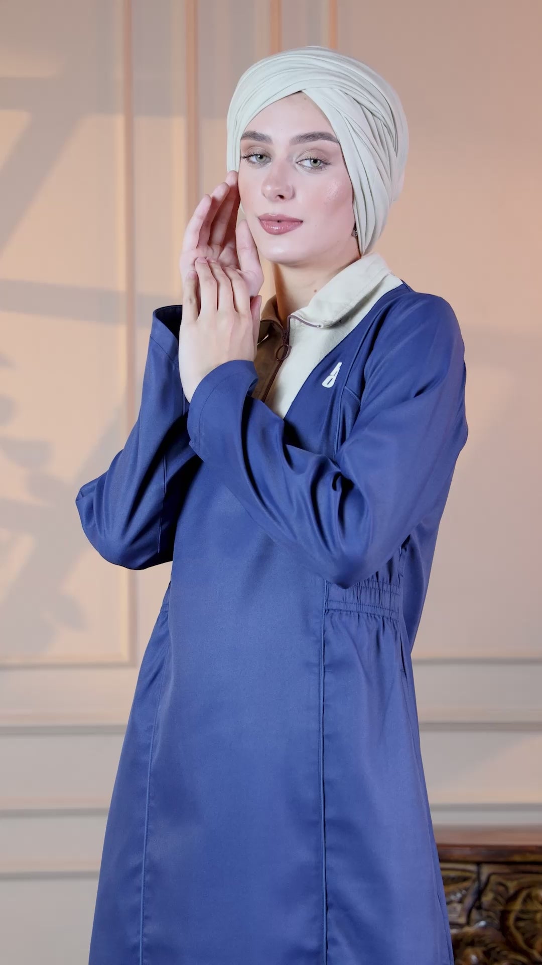 Modern Muse Box Pleat Jilbab - Teal Blue