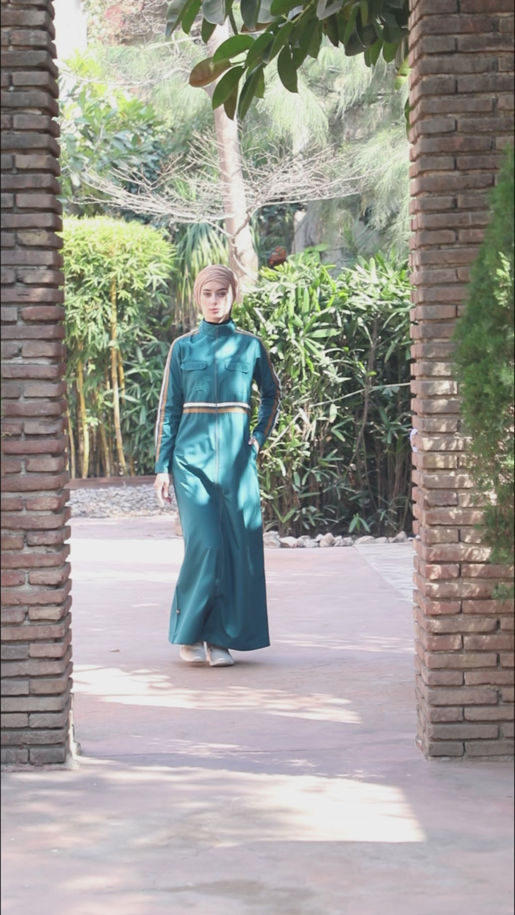 Urban Teal Striped Jilbab