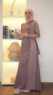 Purple Peppercorn Round Collar Jilbab