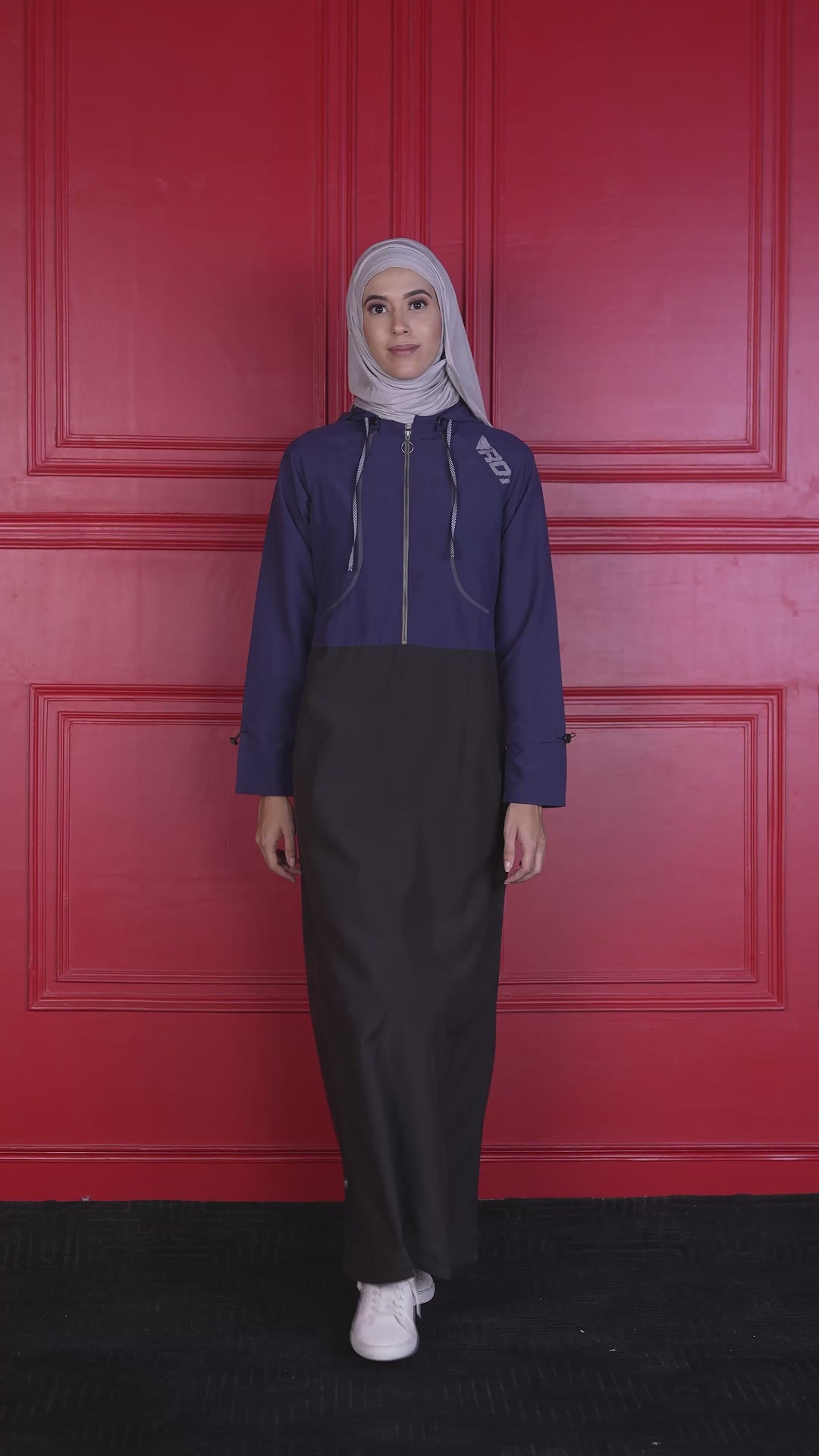 DualTone Hooded Black and Navy Jilbab