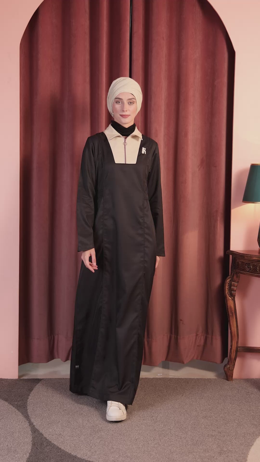 Modern Muse Box Pleat Jilbab - Black