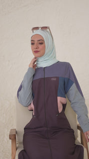 Shale Grey Full Front Open Jilbab