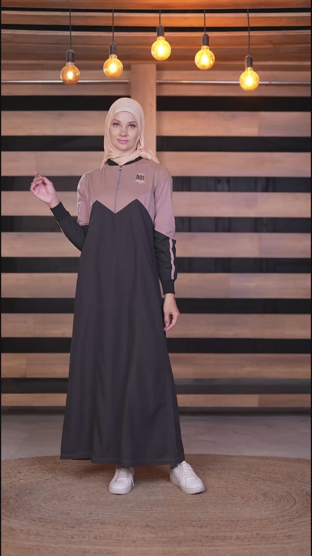 Split Tone Smart look Black Jilbab