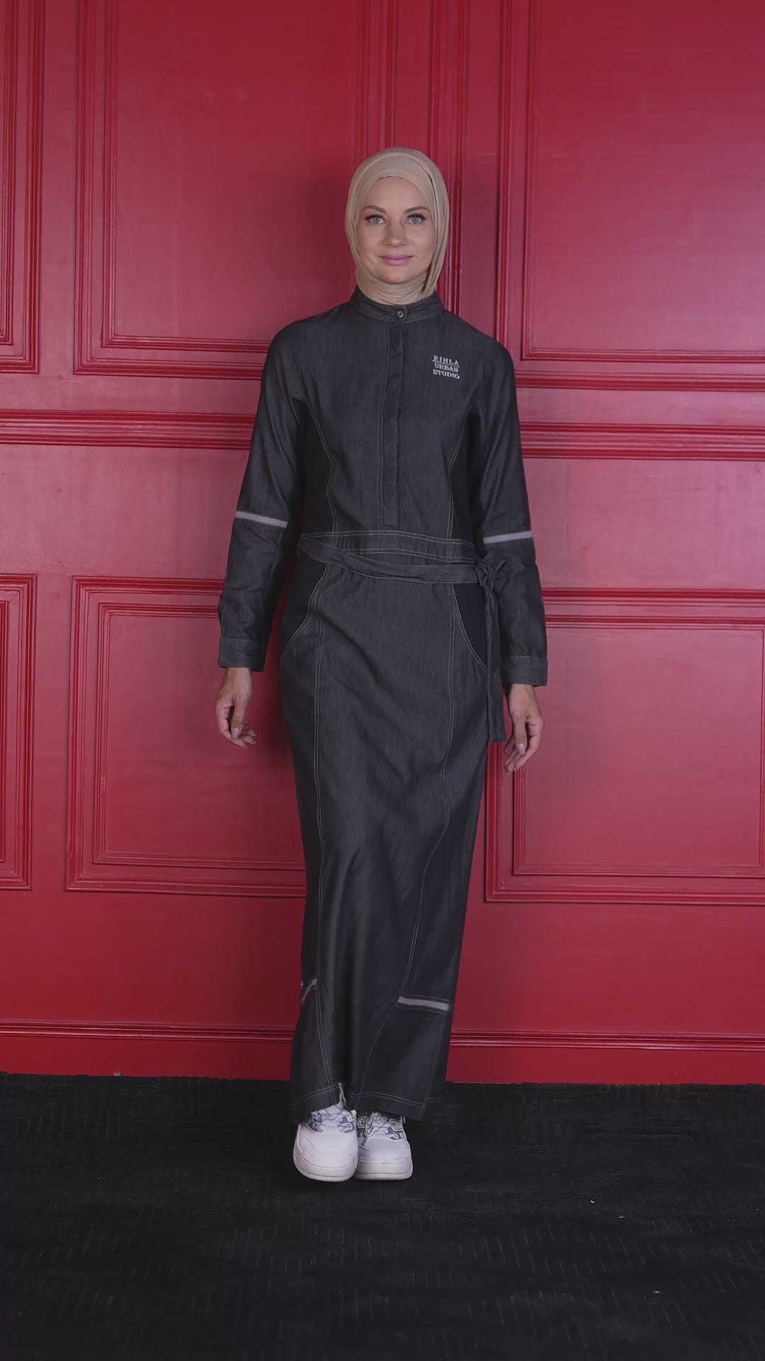 Soft Fit Belted Denim Jilbab