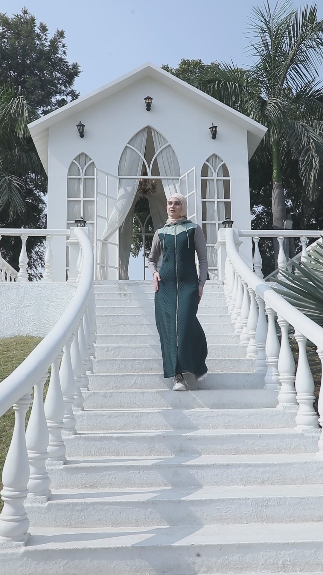 Forest Mist Full Front Open Winter Jilbab