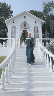 Forest Mist Full Front Open Winter Jilbab