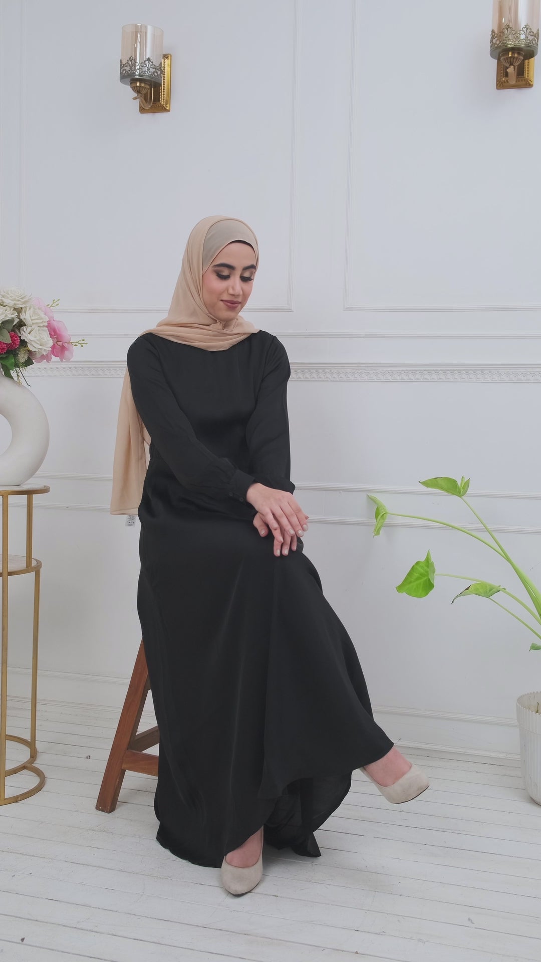 Midnight Black Flared Maxi Dress