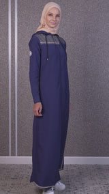 Navy Blue Modest Edge Jilbab