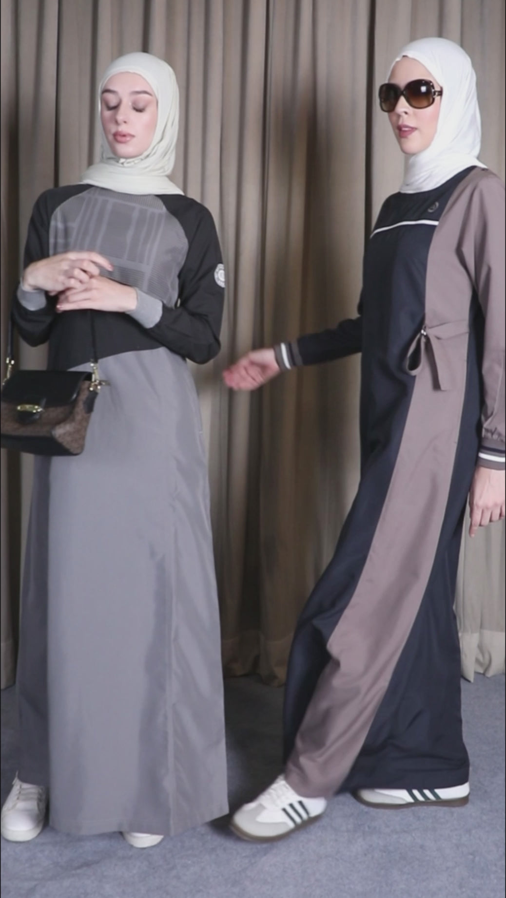 Navy Contrast Rib Detail Jilbab