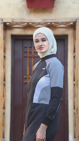 Midnight Fusion Full Front Open Jilbab