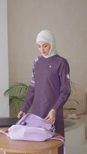 Shale Grey Printed Sleeves Jilbab