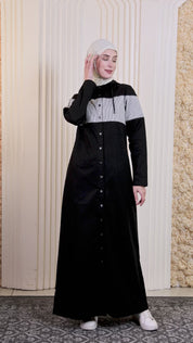 Urban Stripes Detachable Hood Jilbab