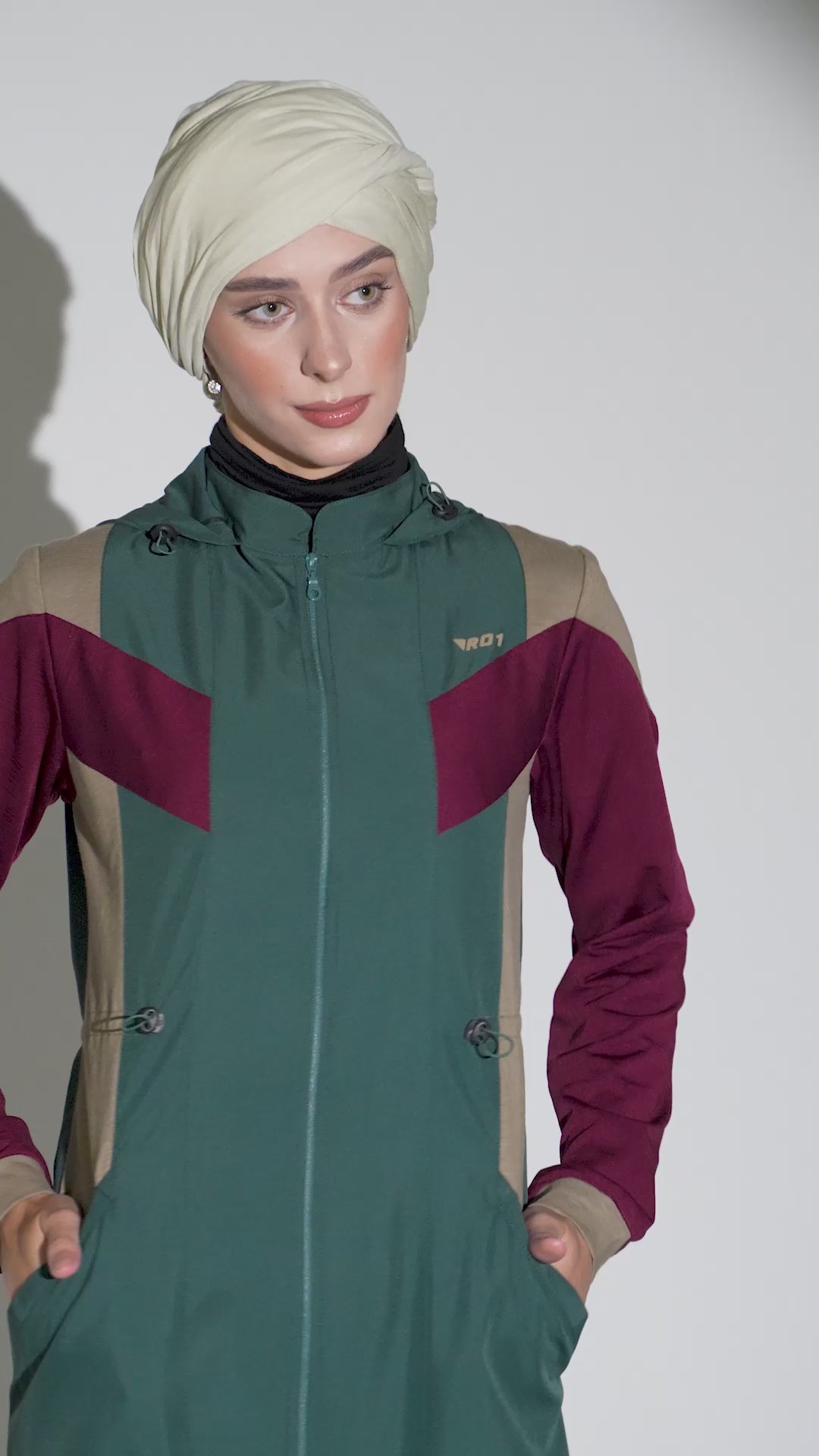 Olive Trail Detachable Hood Jilbab