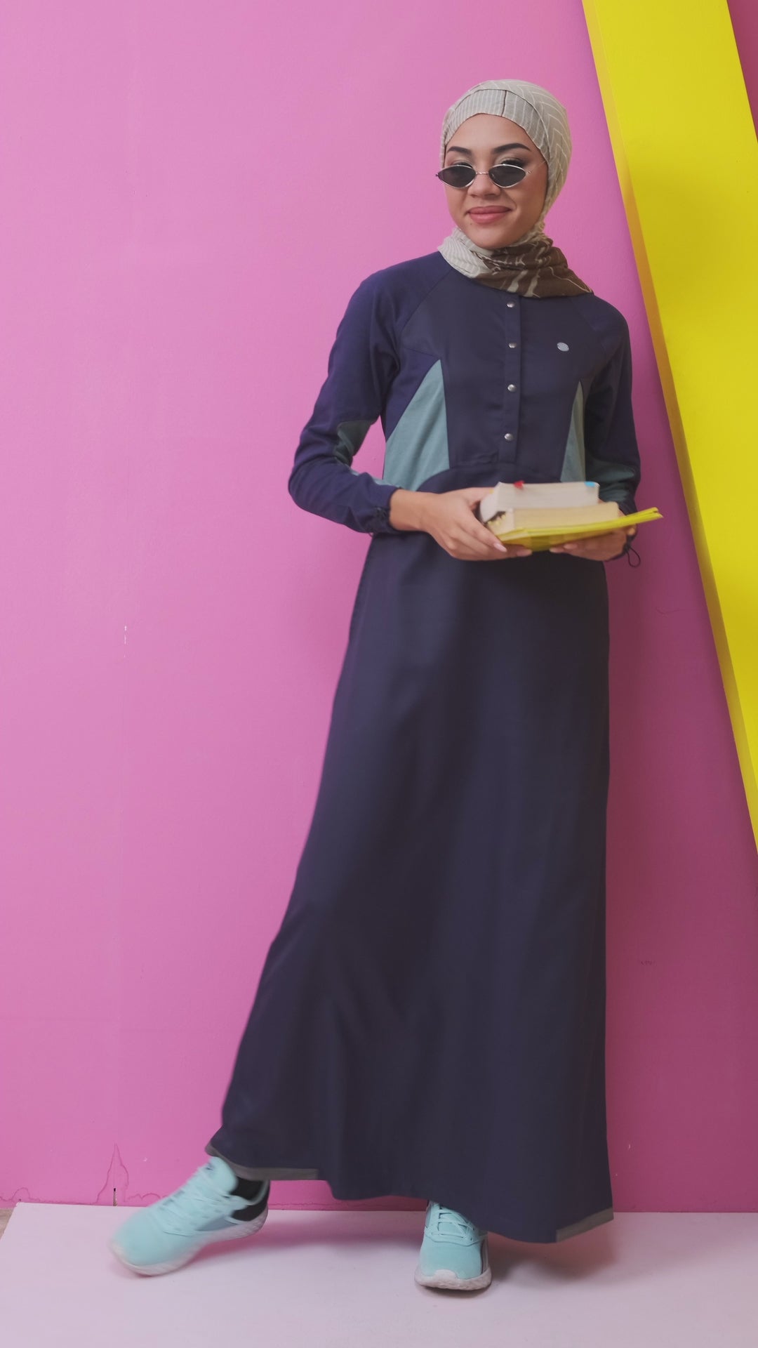 Berry Blue Toggle Sleeves Jilbab