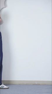 Ice Blue RuffleFlow Fine Denim Maxi Jilbab