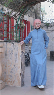 Ice Blue Denim Essential Jilbab