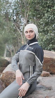 Toggle & String Grey Tone Jilbab