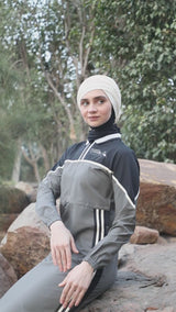 Toggle & String Grey Tone Jilbab