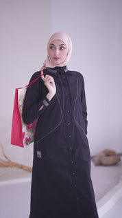 Moonless Night Full Front Open Jilbab